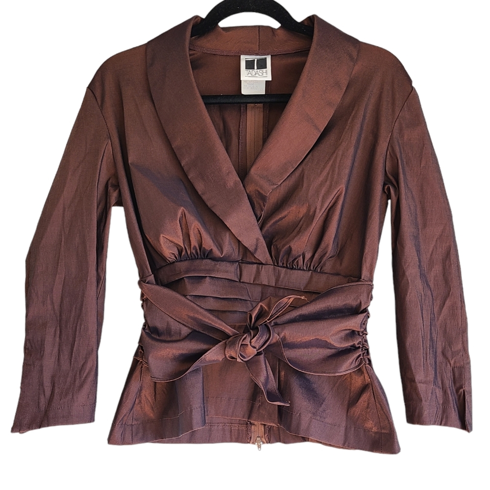 Tadashi Shoji Iridescent Brown Top in Size 10
